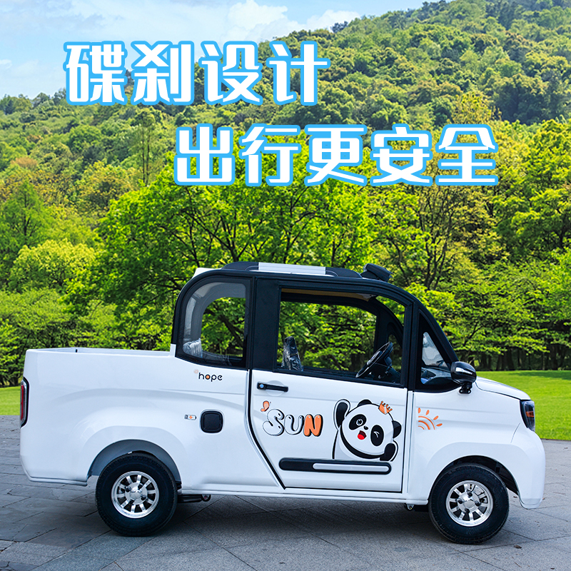 新款电动四轮皮卡代步车拉货双排家用新能源大功率客货两用电瓶车