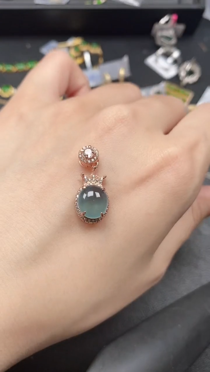 翡翠戒指银S925镶嵌51151
