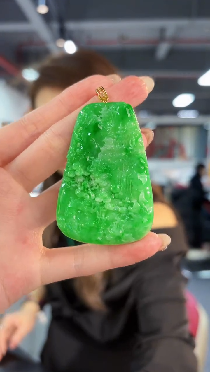 【闪购商品】翡翠颈饰18K金镶嵌缅料A货/支持复检/一件