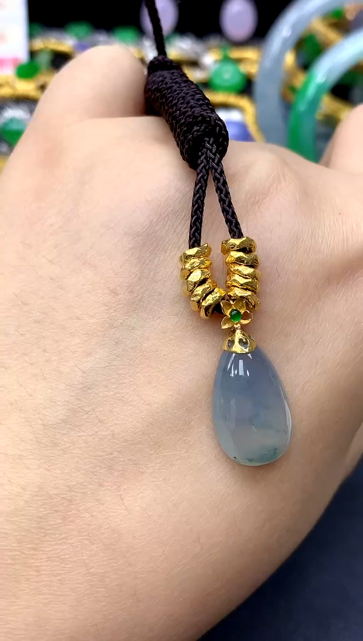 颈饰18K金镶嵌翡翠224-中国好珍宝