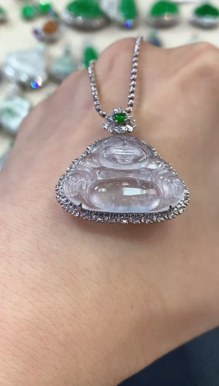 【闪购商品】翡翠吊坠(不含链)18K金镶嵌C19    