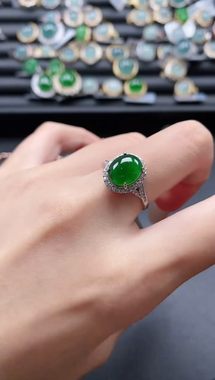 【闪购商品】翡翠戒指银S925镶嵌51511