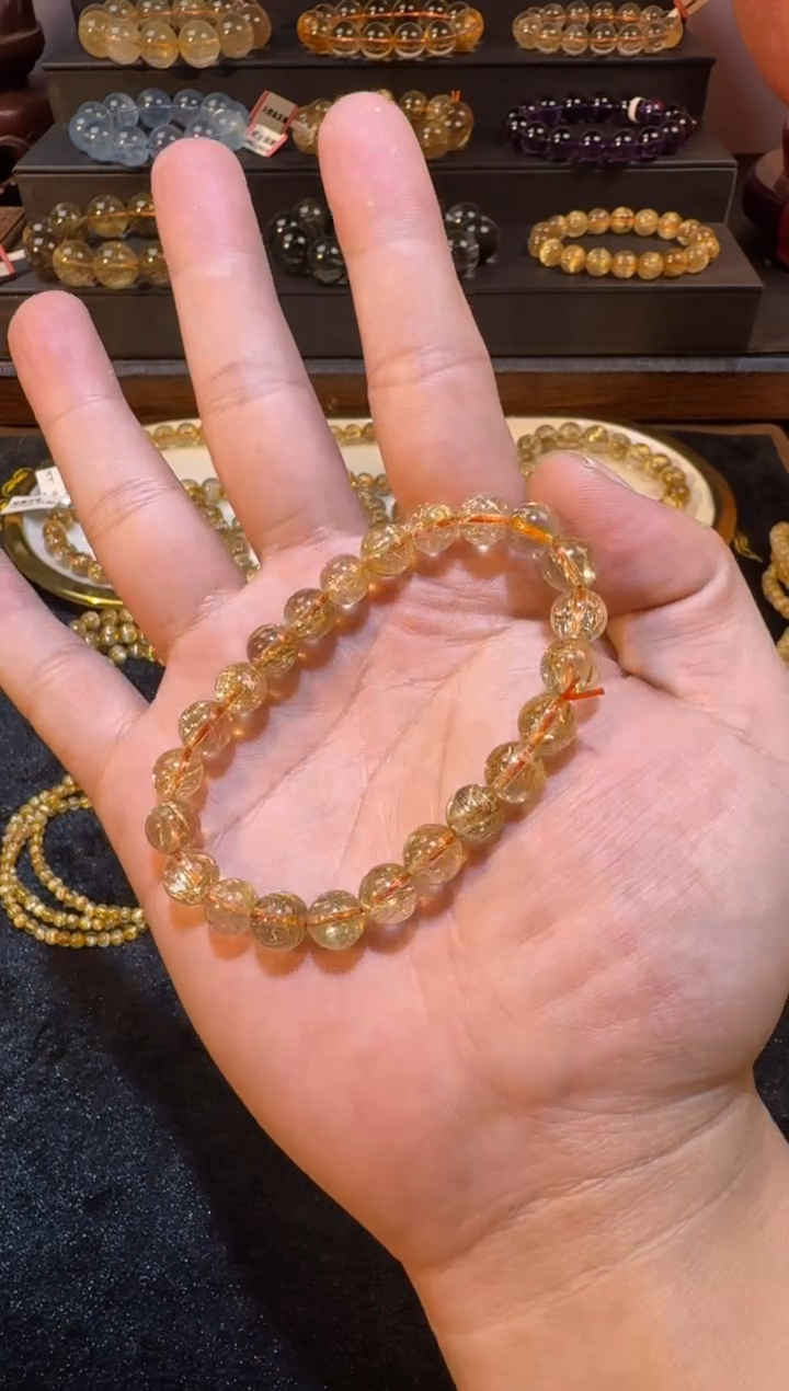 未镶嵌手串发晶SJ-636金发晶