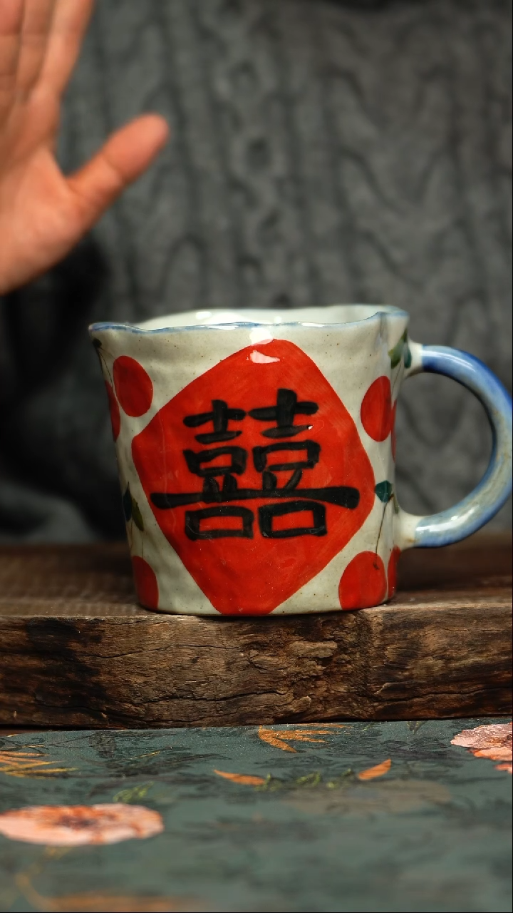 【闪购商品】杯杯釉下彩手工手绘同款陶器