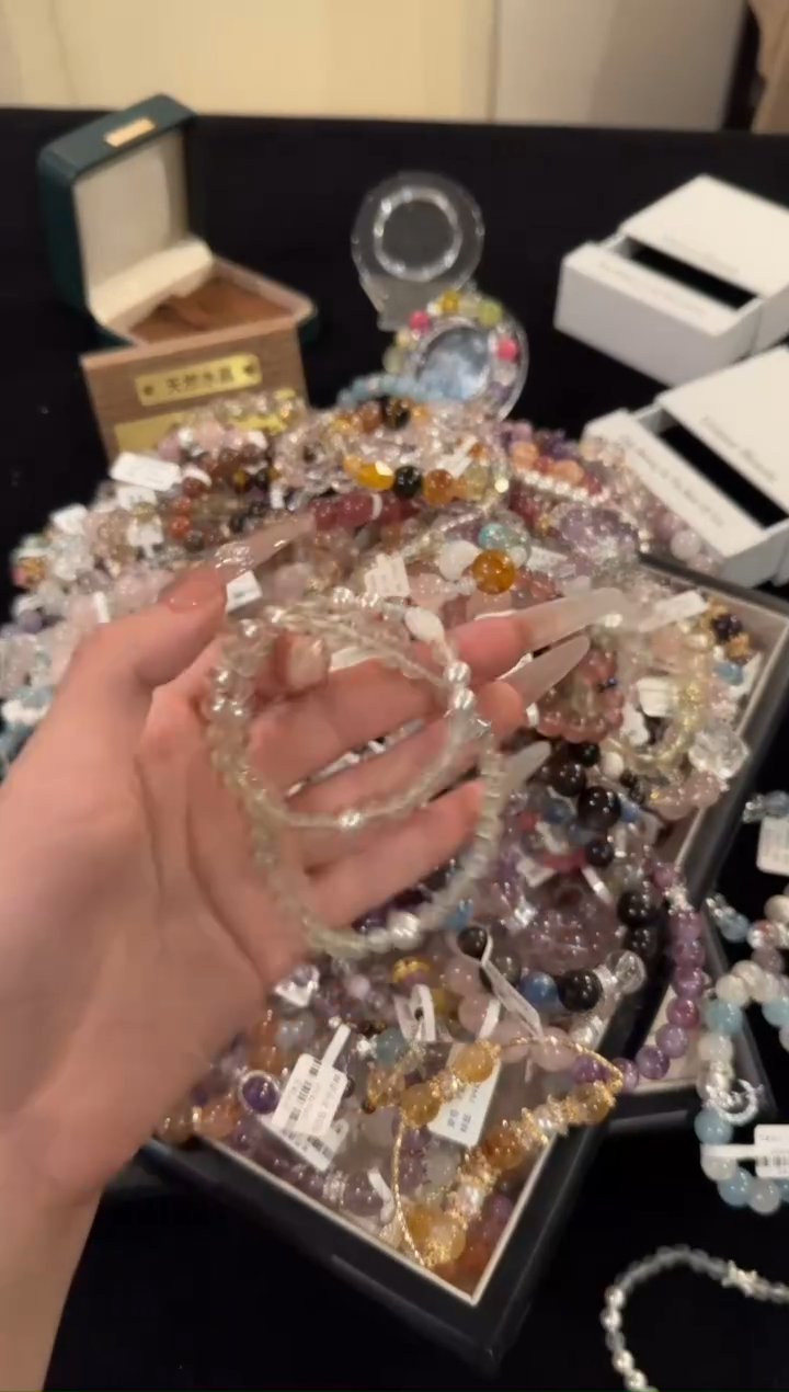 水晶手链合金葡萄石双圈x664