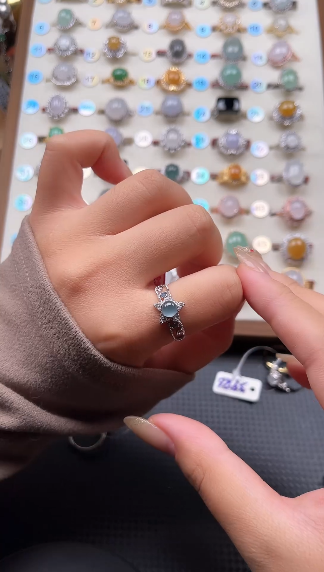 【闪购商品】翡翠戒指银S925镶嵌天然A货翡翠戒指