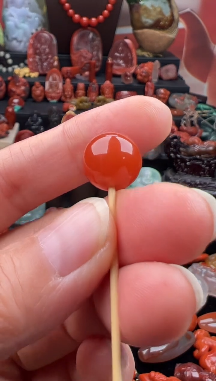 未镶嵌单珠南红玛瑙噹*单珠