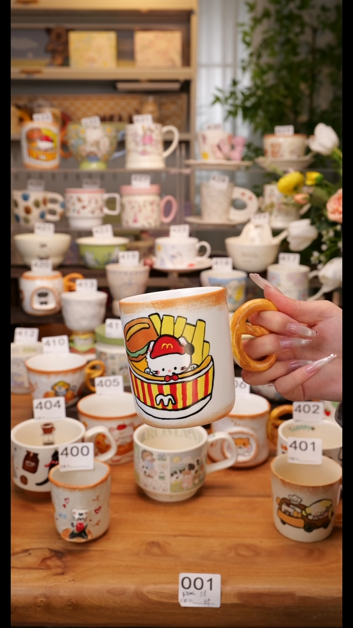 陶瓷手柄款景德镇手作杯001