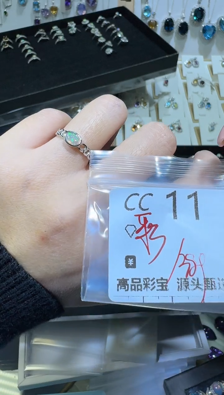 【闪购商品】欧泊戒指银S925镶嵌多样性发一CC11