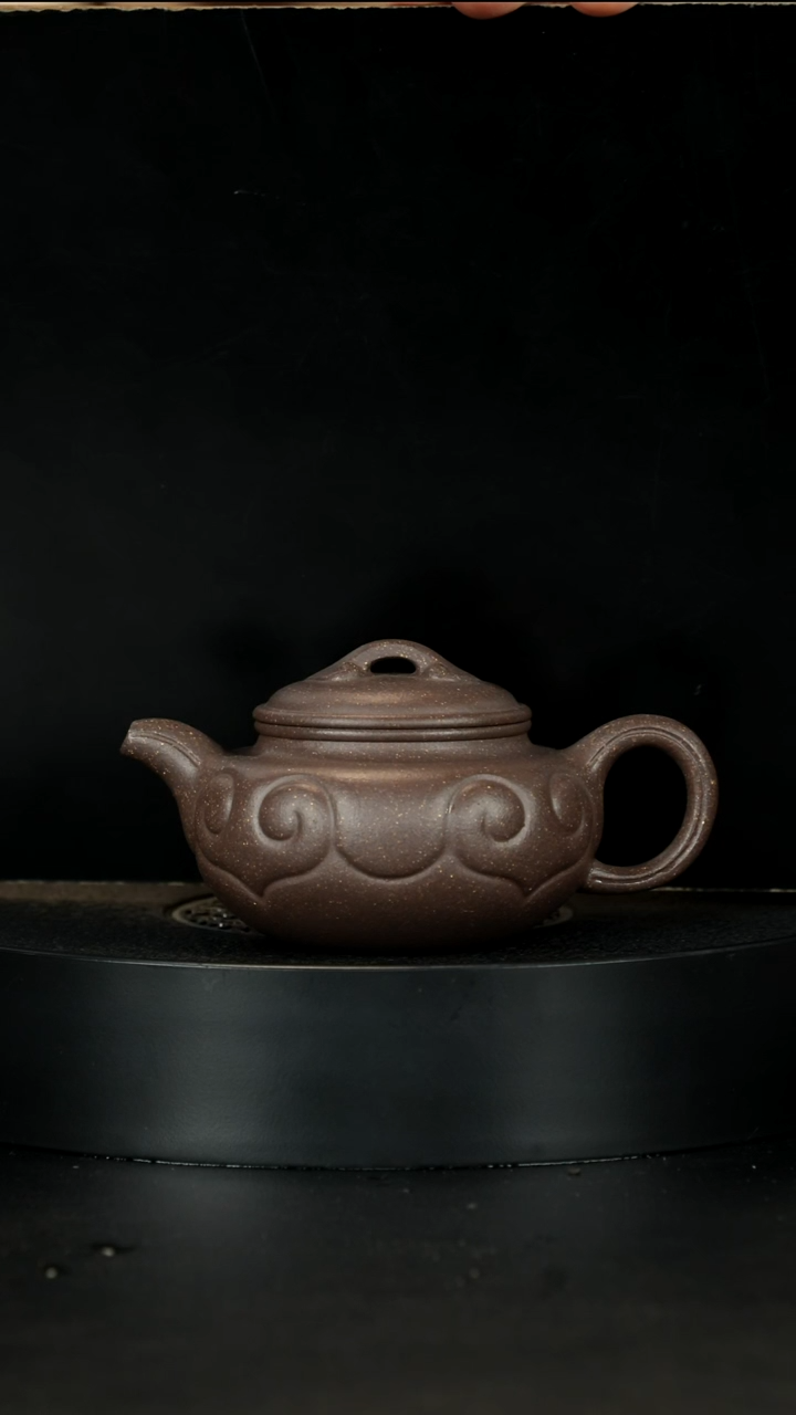 【闪购商品】紫砂茶壶大水潭天青共生矿仿古如意