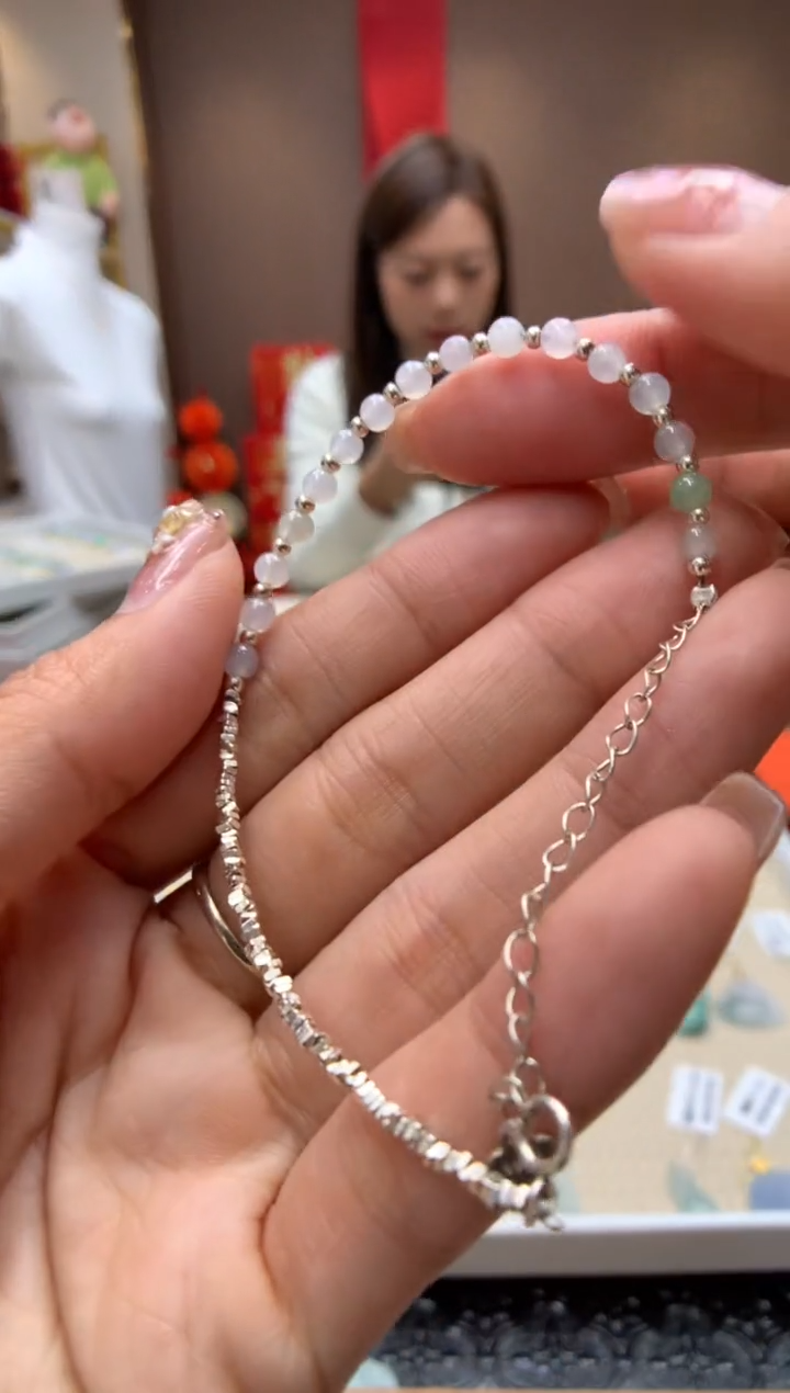 【闪购商品】翡翠手链银S925镶嵌手链