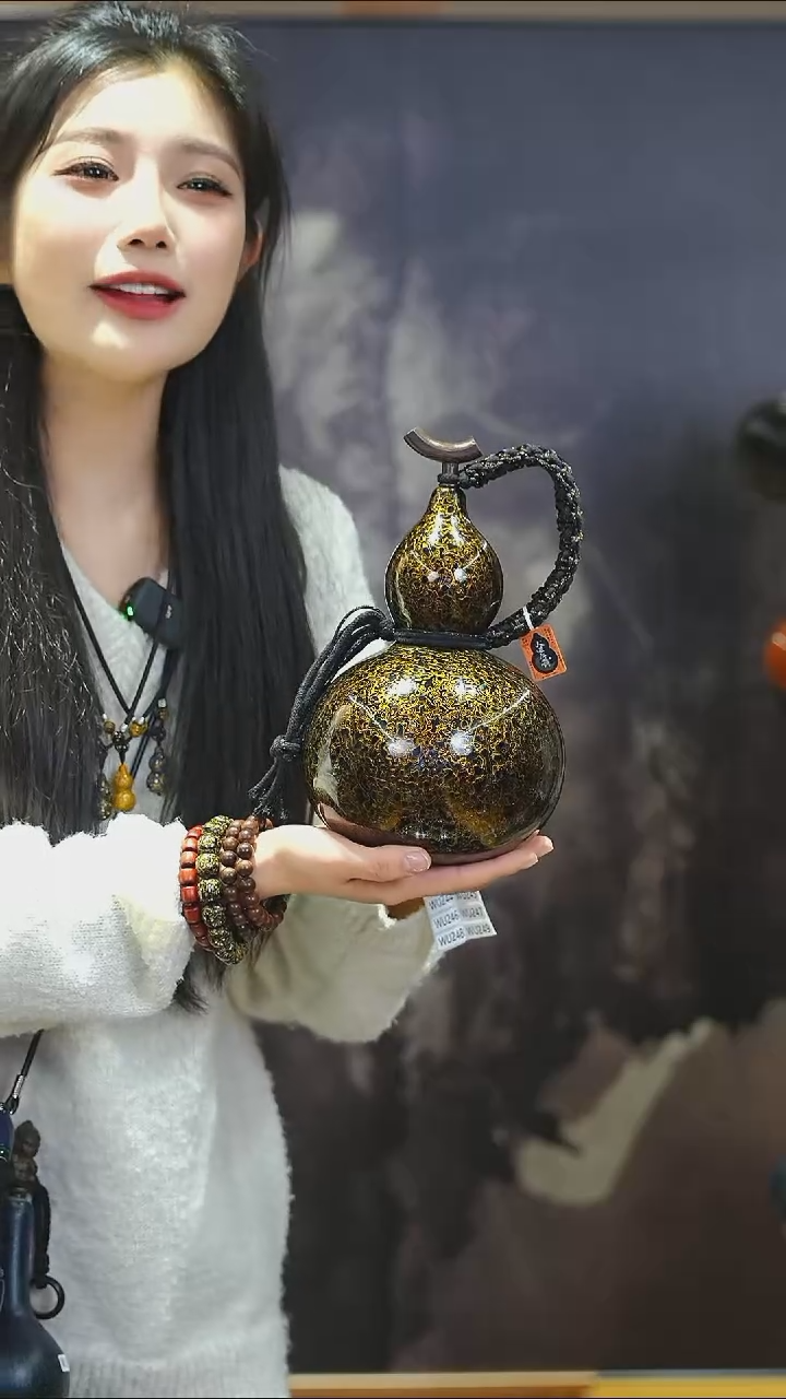【闪购商品】WU226漆艺酒葫芦不包手串及旋转底座