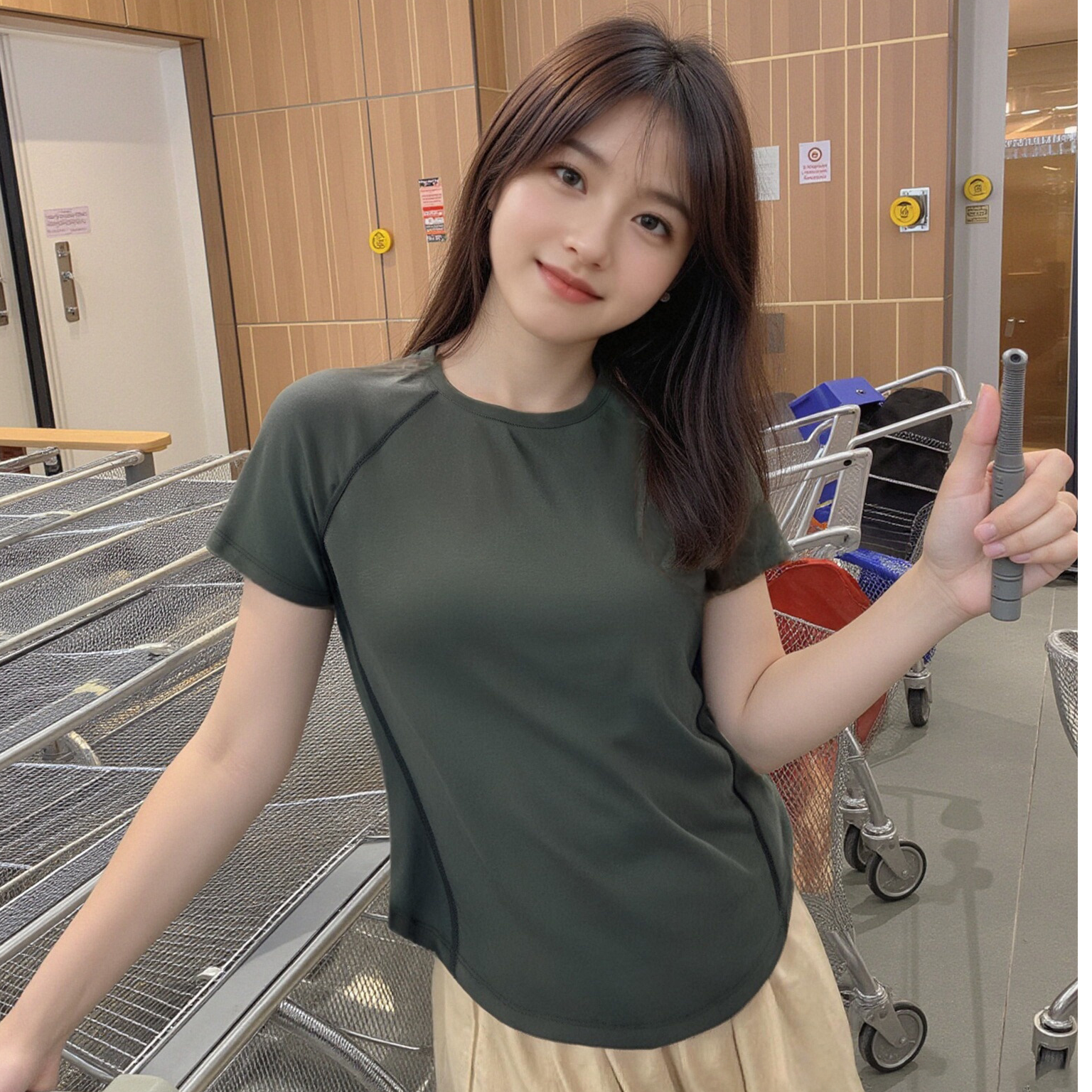 短袖休闲风常规T恤训练服夏季女士风凉感速干衣显瘦修身运动弹力