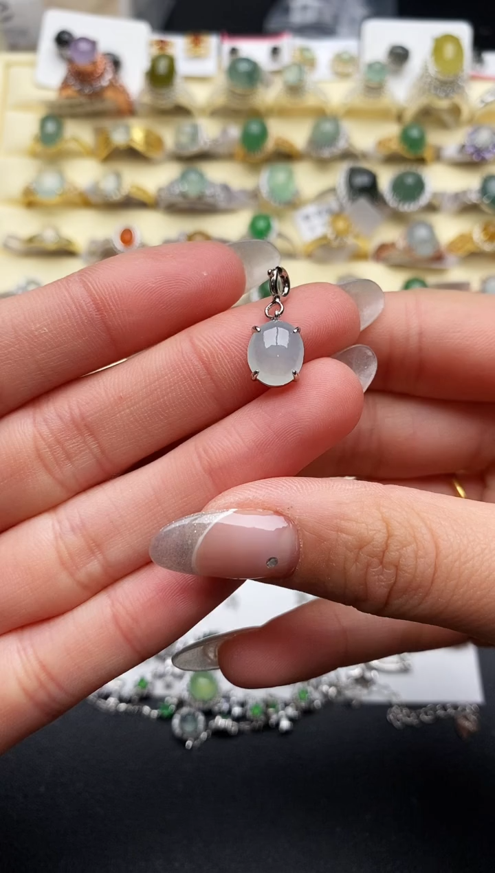 【闪购商品】翡翠戒指银S925镶嵌7777  5+