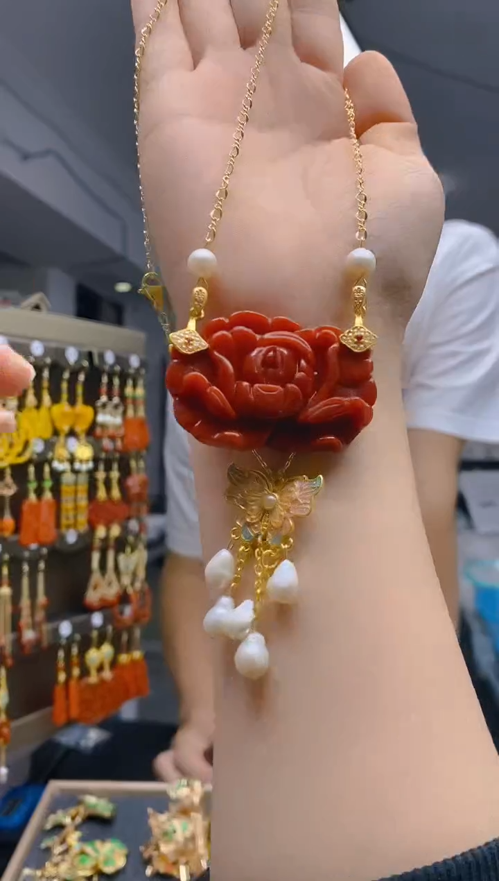 【闪购商品】翡翠耳饰合金370翡翠锁骨链