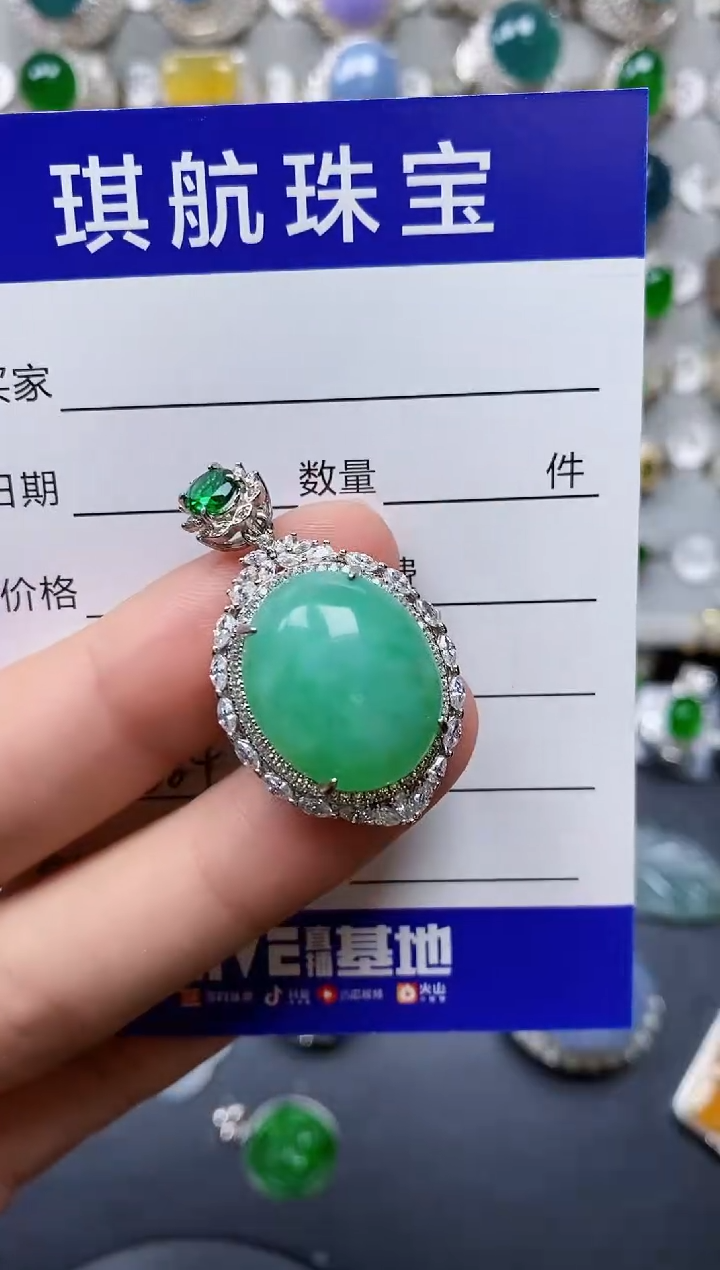 【闪购商品】翡翠颈饰银S925镶嵌0584
