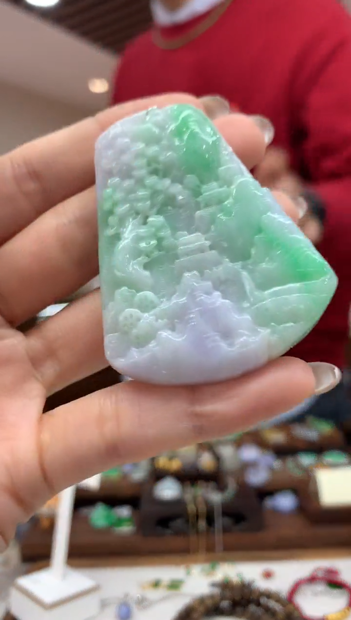 【闪购商品】翡翠吊坠(不含链)未镶嵌山水牌