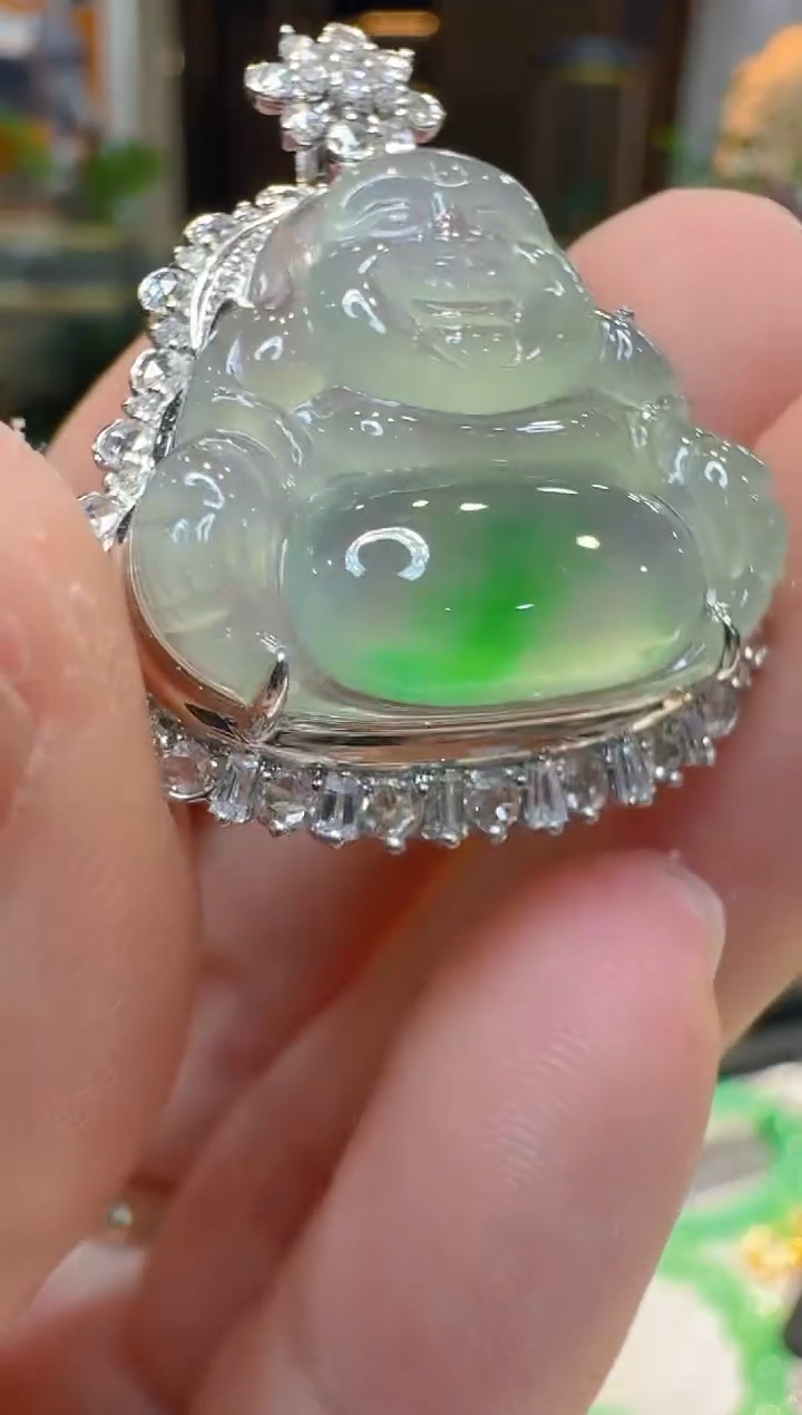 吊坠(不含链)18K金镶嵌翡翠多样性团购发一件