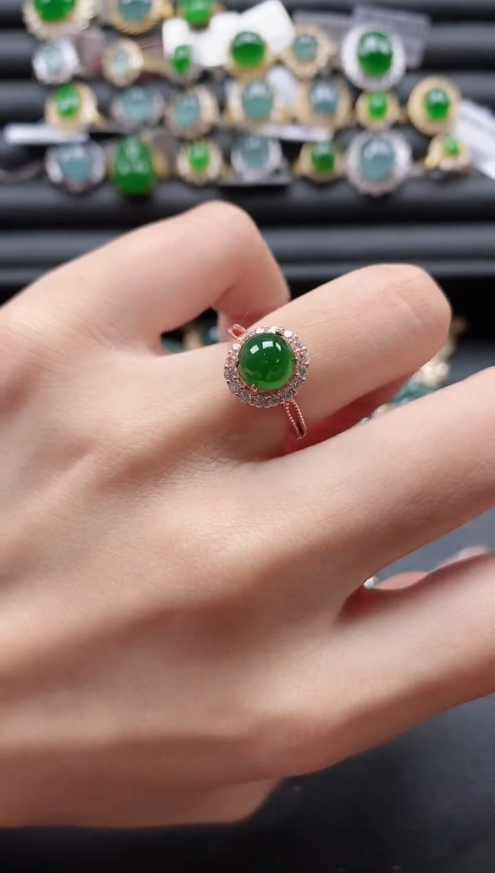 【闪购商品】翡翠戒指银S925镶嵌51151