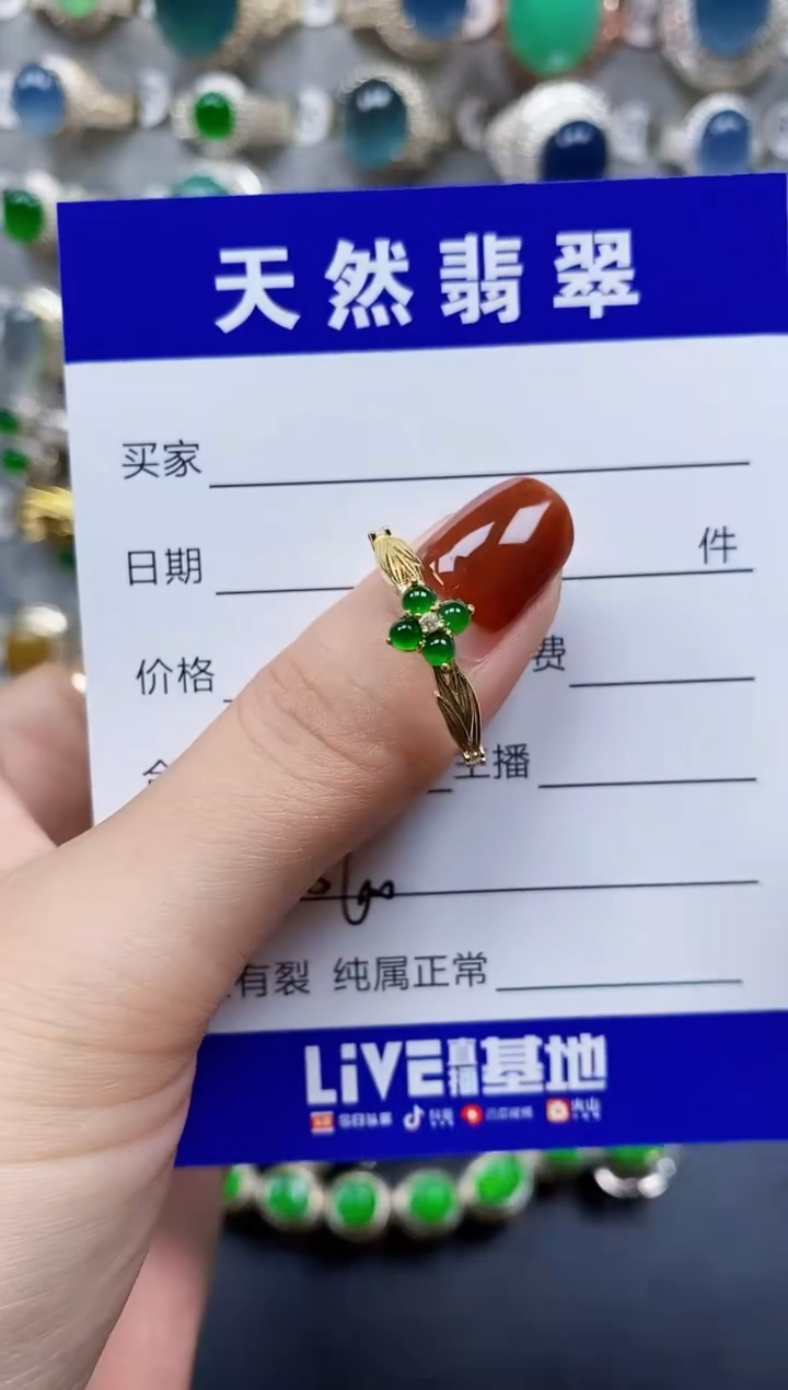 翡翠戒指银S925镶嵌560