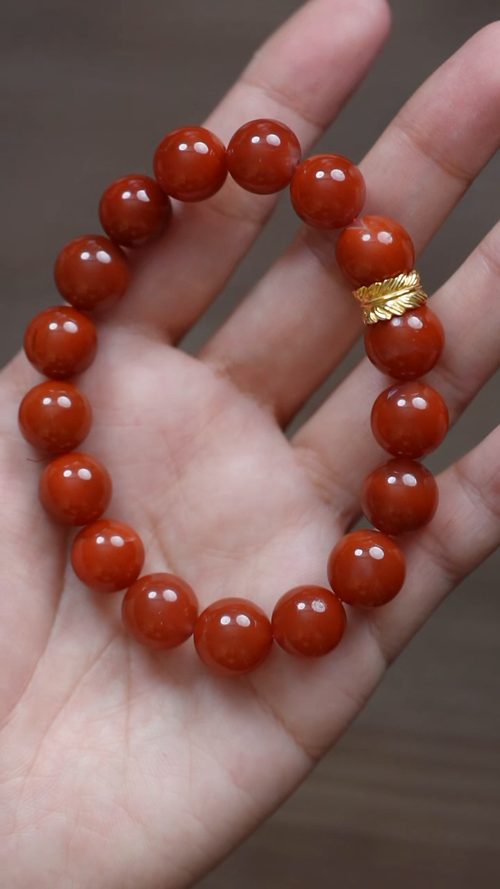 18K金镶嵌南红玛瑙挂件LNH251016-26   12mm