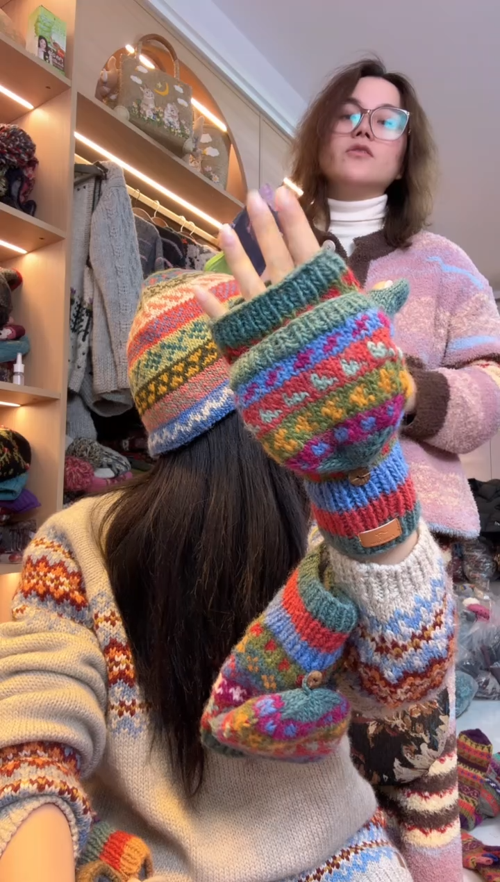 羊毛⁵****₄百羊毛五指手套B070