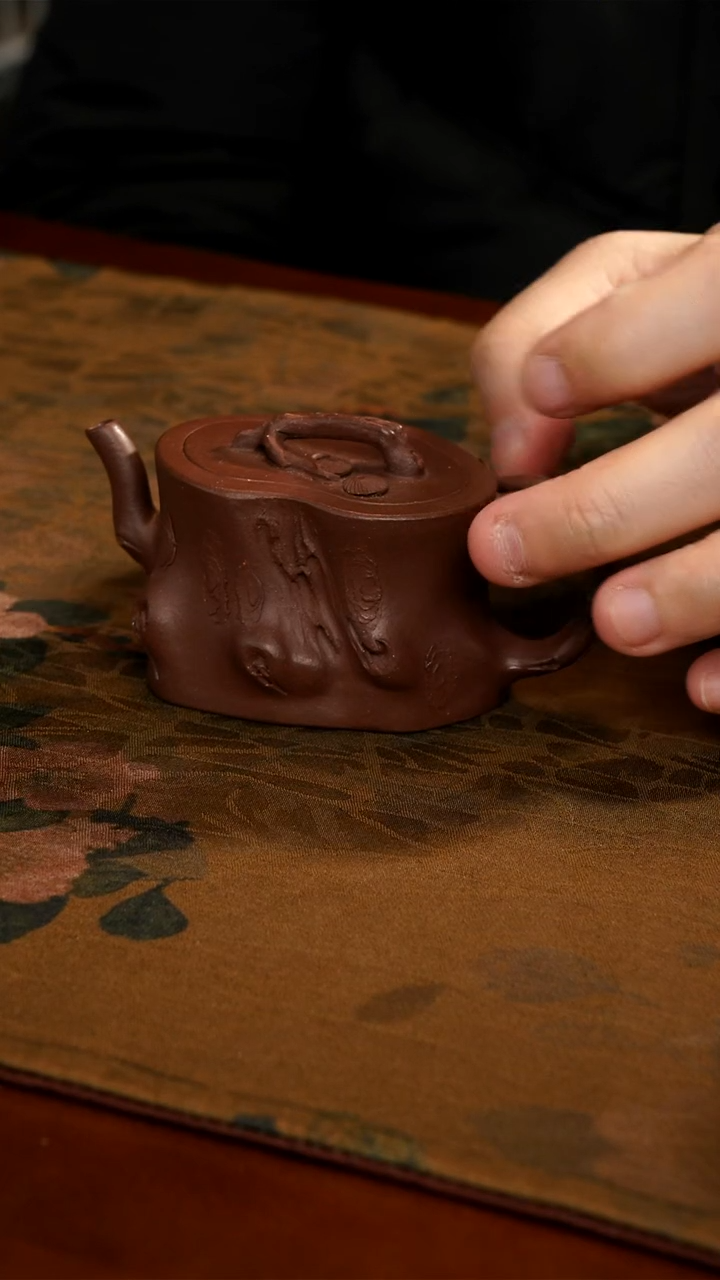 茶壶紫砂紫泥小树桩壶