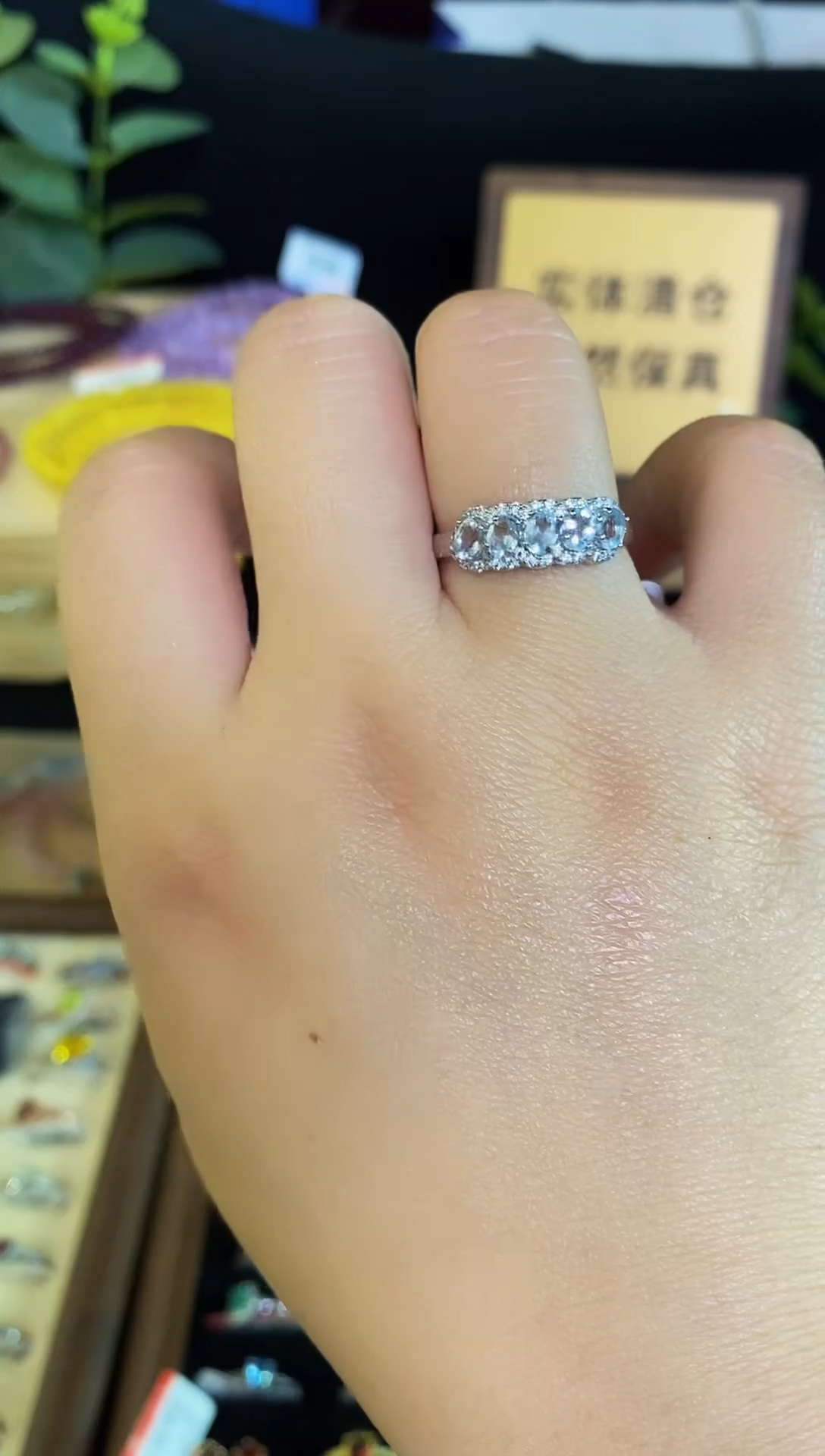 【闪购商品】海蓝宝石戒圈银S925镶嵌戒指