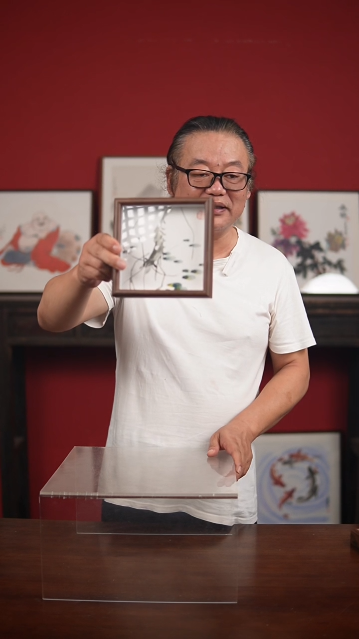 国画手绘-6寸摆台李庆云作品