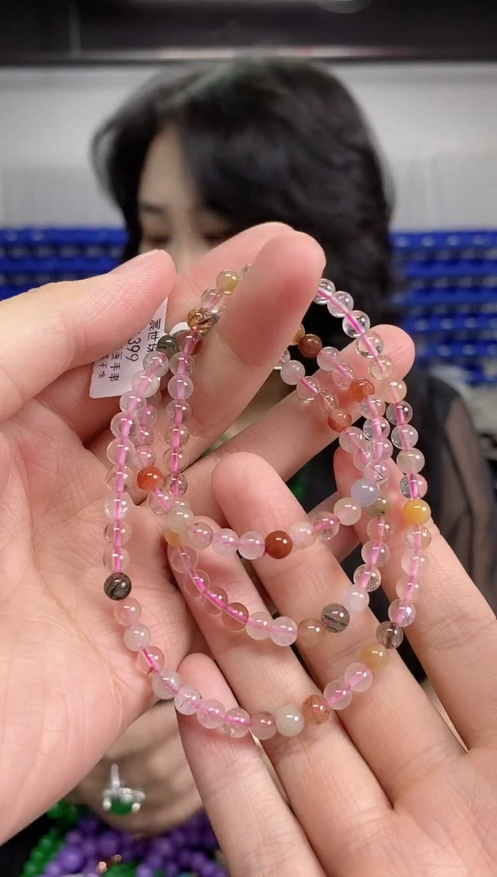 水晶手串未镶嵌闪购链接 多样性发其一颜色微差