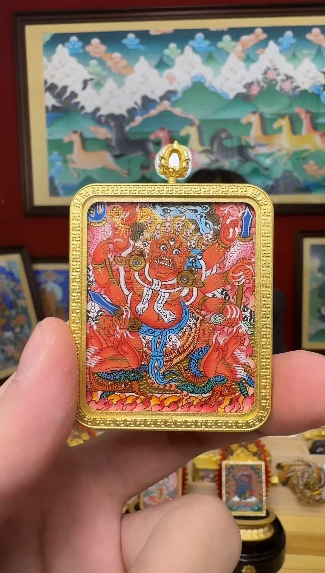 吊坠马老师-热贡纯手绘-刀刀