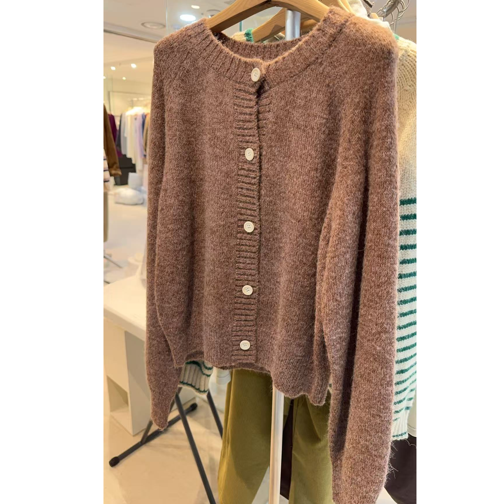 毛针织衫毛衫-NO退换 接受再拍 M-O-5E16开衫毛衣气质短款长袖