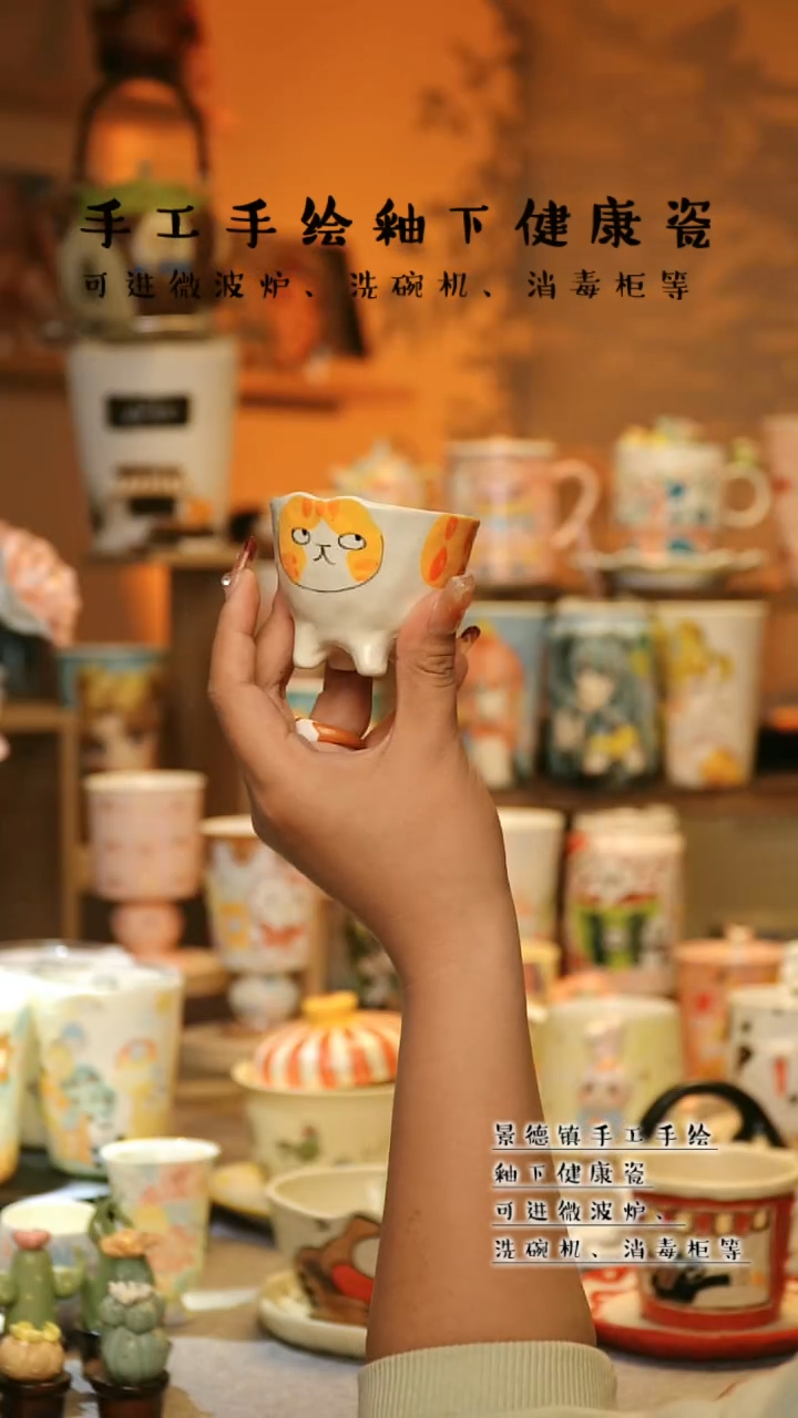 【闪购商品】杯陶瓷景德镇高温釉下彩&A873