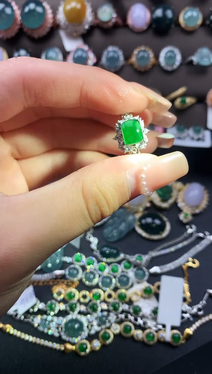 【闪购商品】翡翠戒指银S925镶嵌52141241