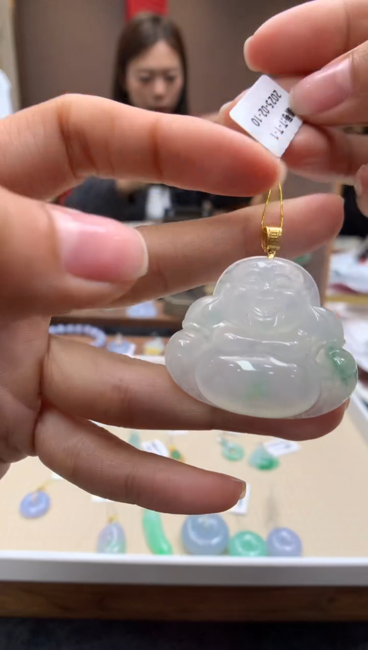 【闪购商品】翡翠颈饰18K金镶嵌佛公