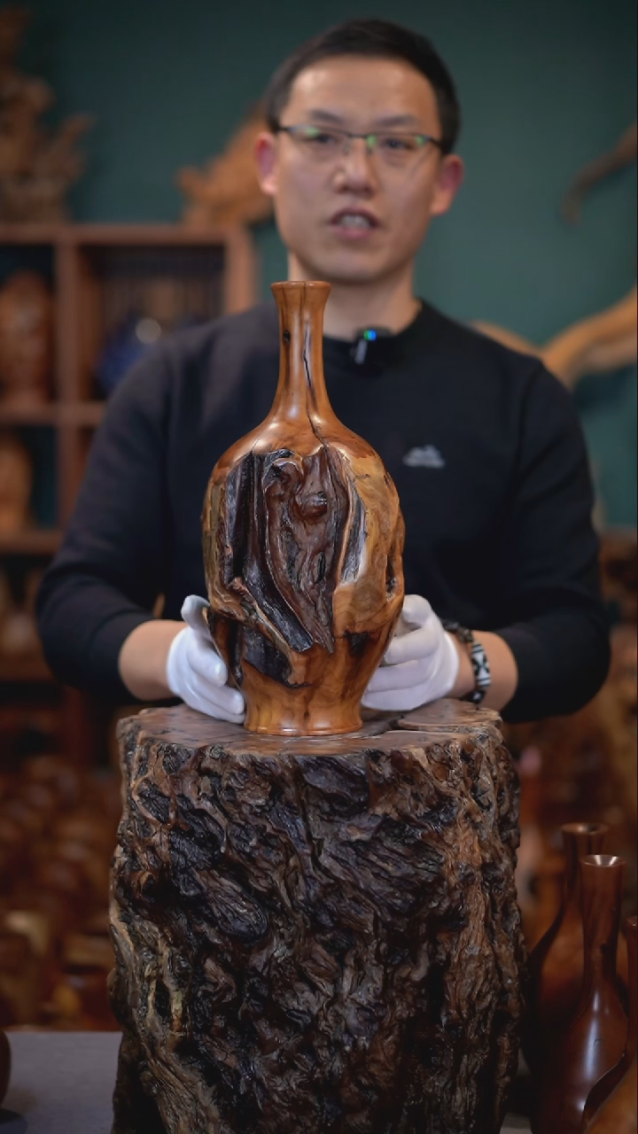 【闪购商品】枣木雷击枣木富贵瓶