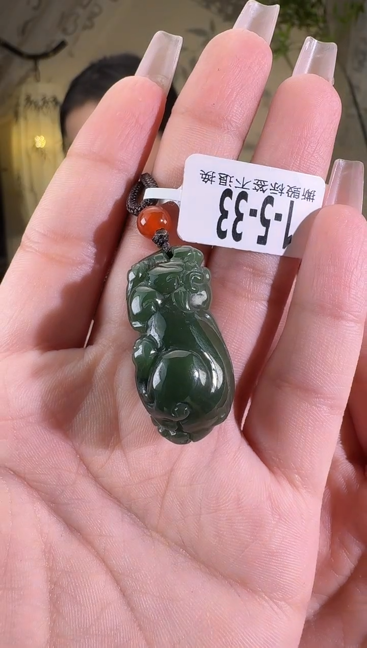 和田玉未镶嵌颈饰貔貅1-5-33