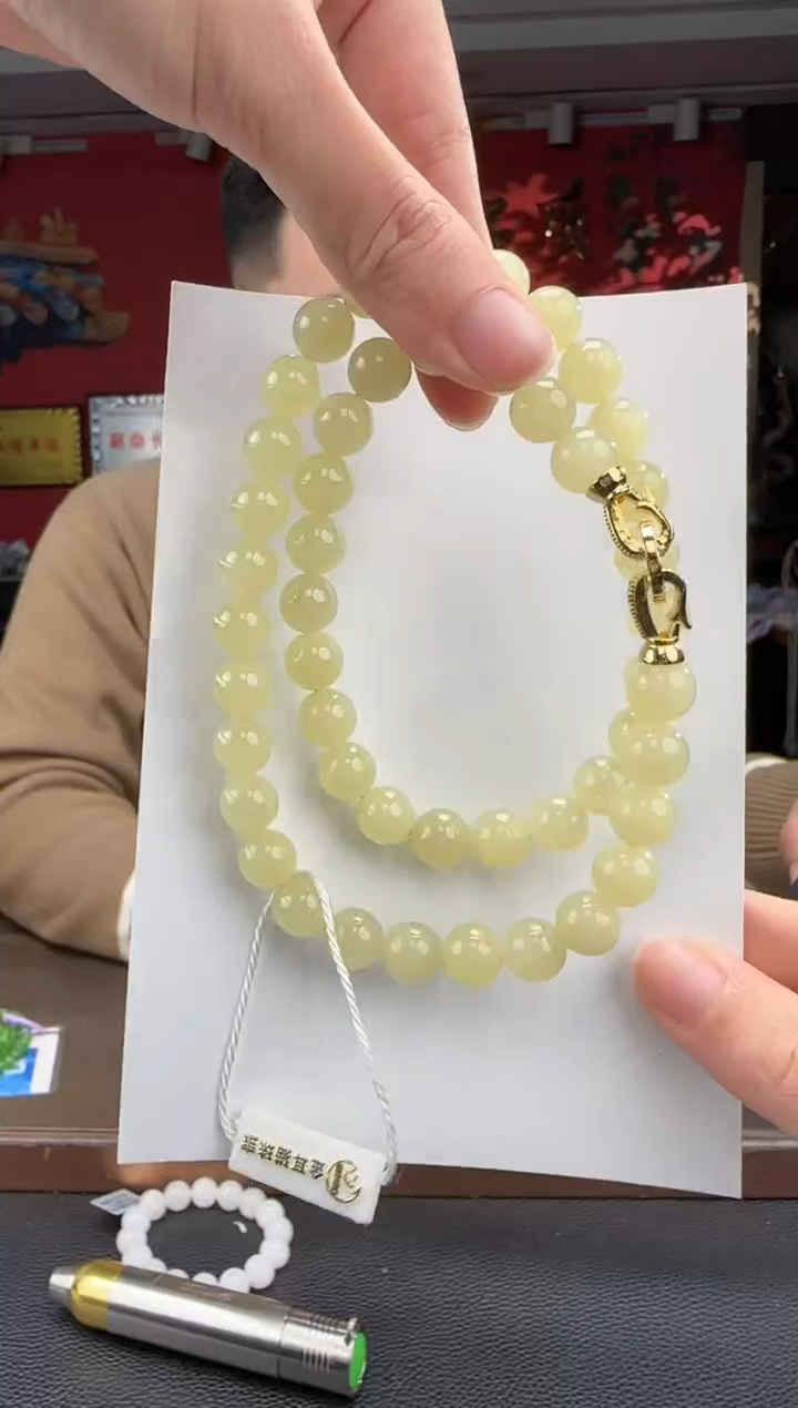 颈饰未镶嵌和田玉黄口妈妈链卡10