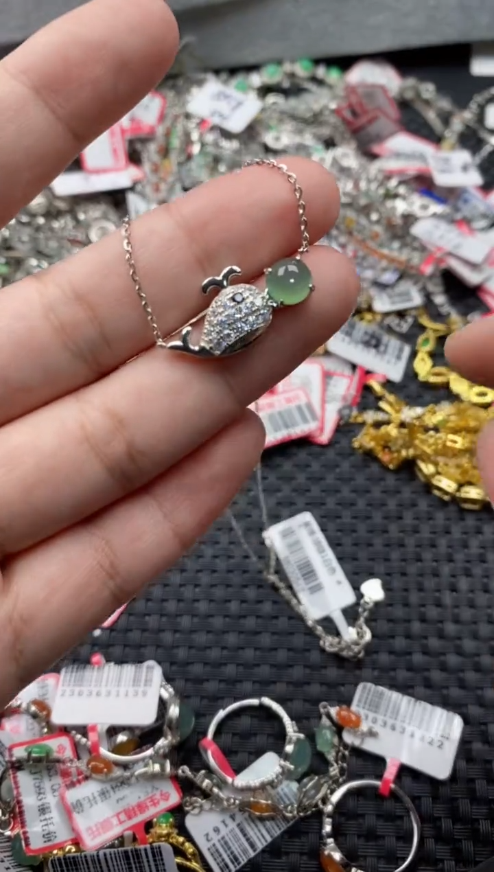 【闪购商品】翡翠戒指银S925镶嵌5555--1