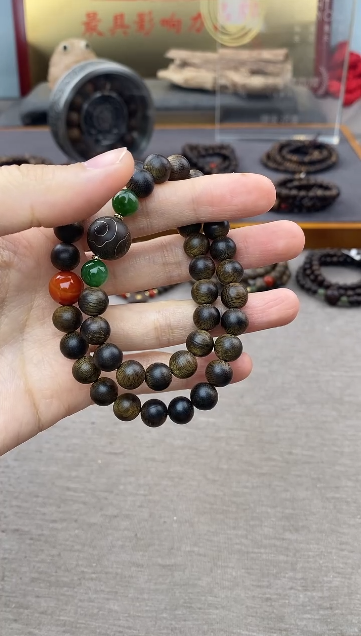 【闪购商品】沉香手串芽庄黄棋楠沉水老料0.8＋祥云1.2设计