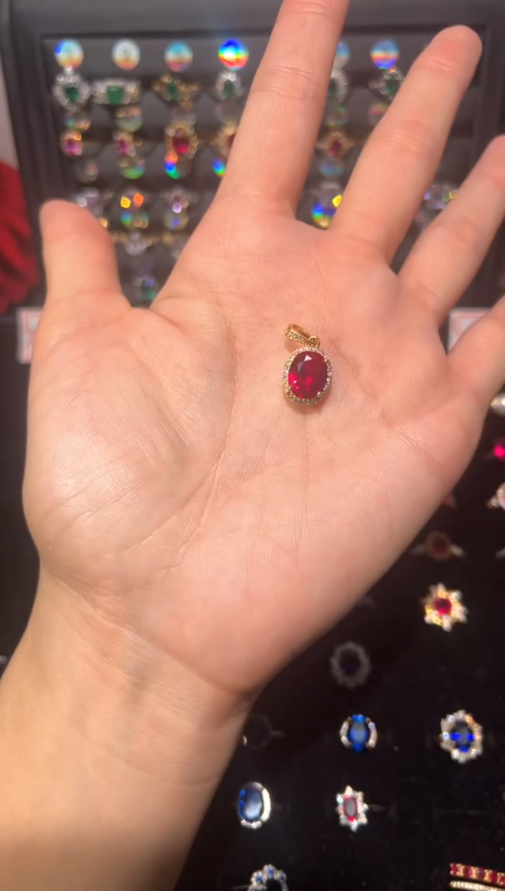 【闪购商品】红宝石吊坠(不含链)银S925镶嵌0000