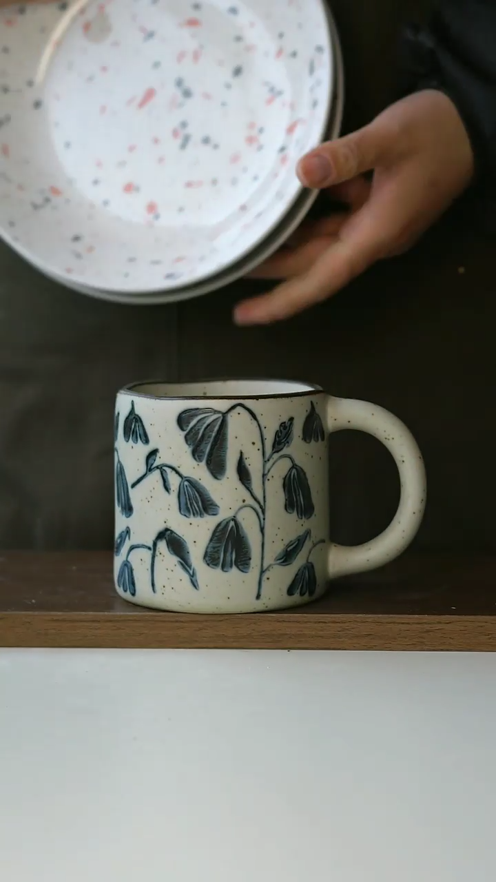 【闪购商品】陶瓷铃兰马克杯420ml@4-2@