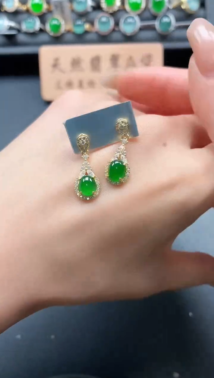 银S925镶嵌戒指翡翠11