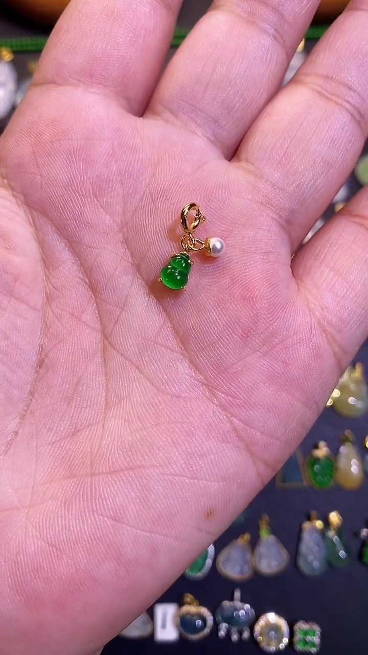 翡翠银S925镶嵌吊坠(不含链)1