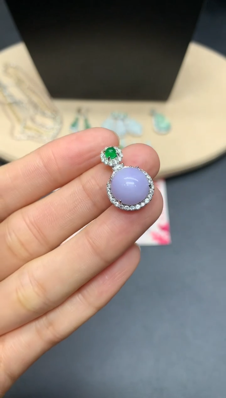 【闪购商品】翡翠吊坠(不含链)银S925镶嵌蛋面【多样性发其一】