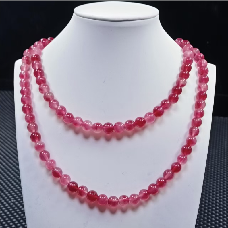 红羽毛108项链8mm发一条J34