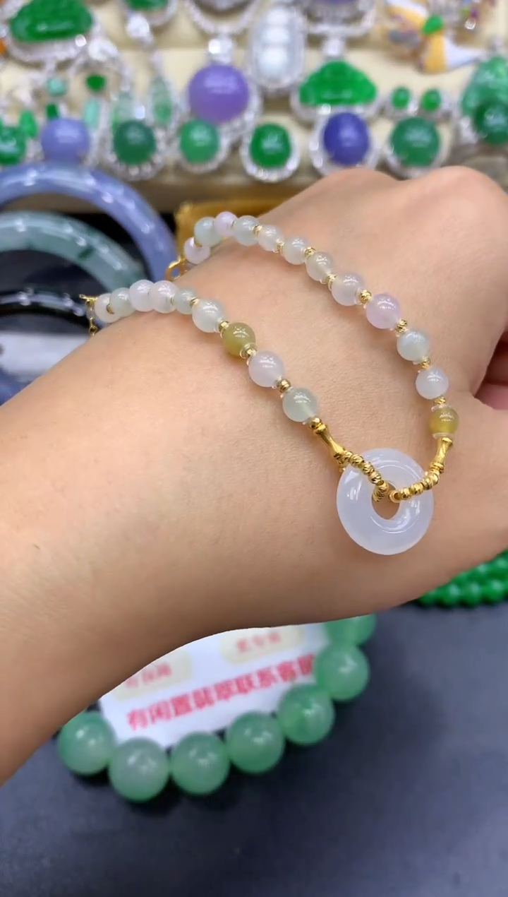 18K金镶嵌手链翡翠244-中国好珍宝