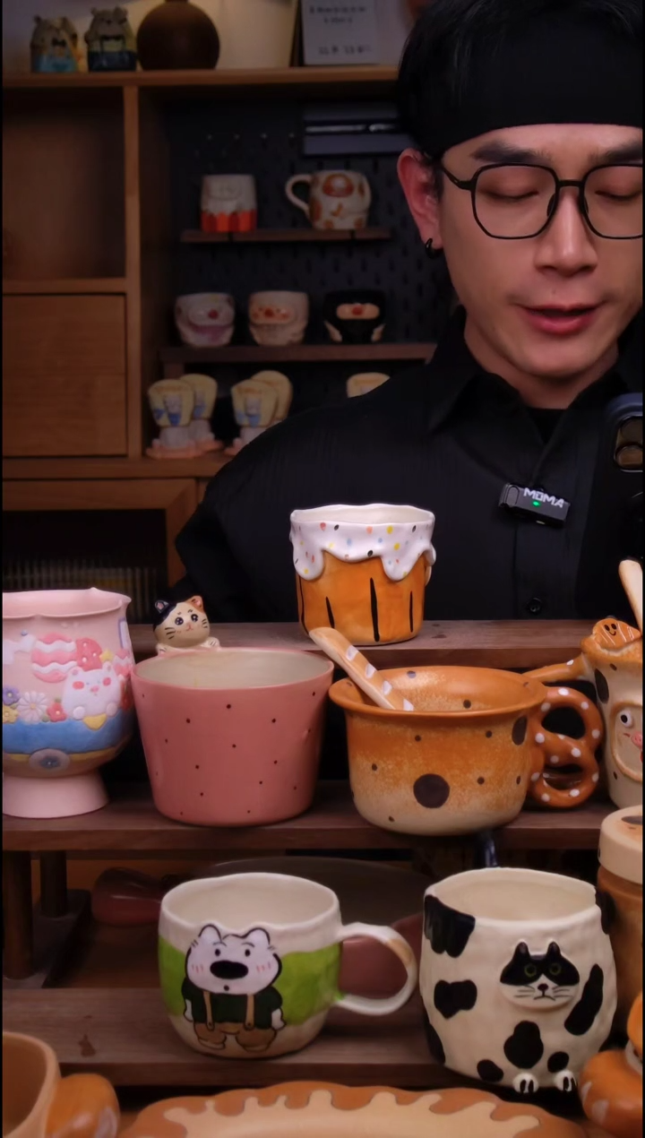 杯子陶景德镇可爱设计师款陶瓷