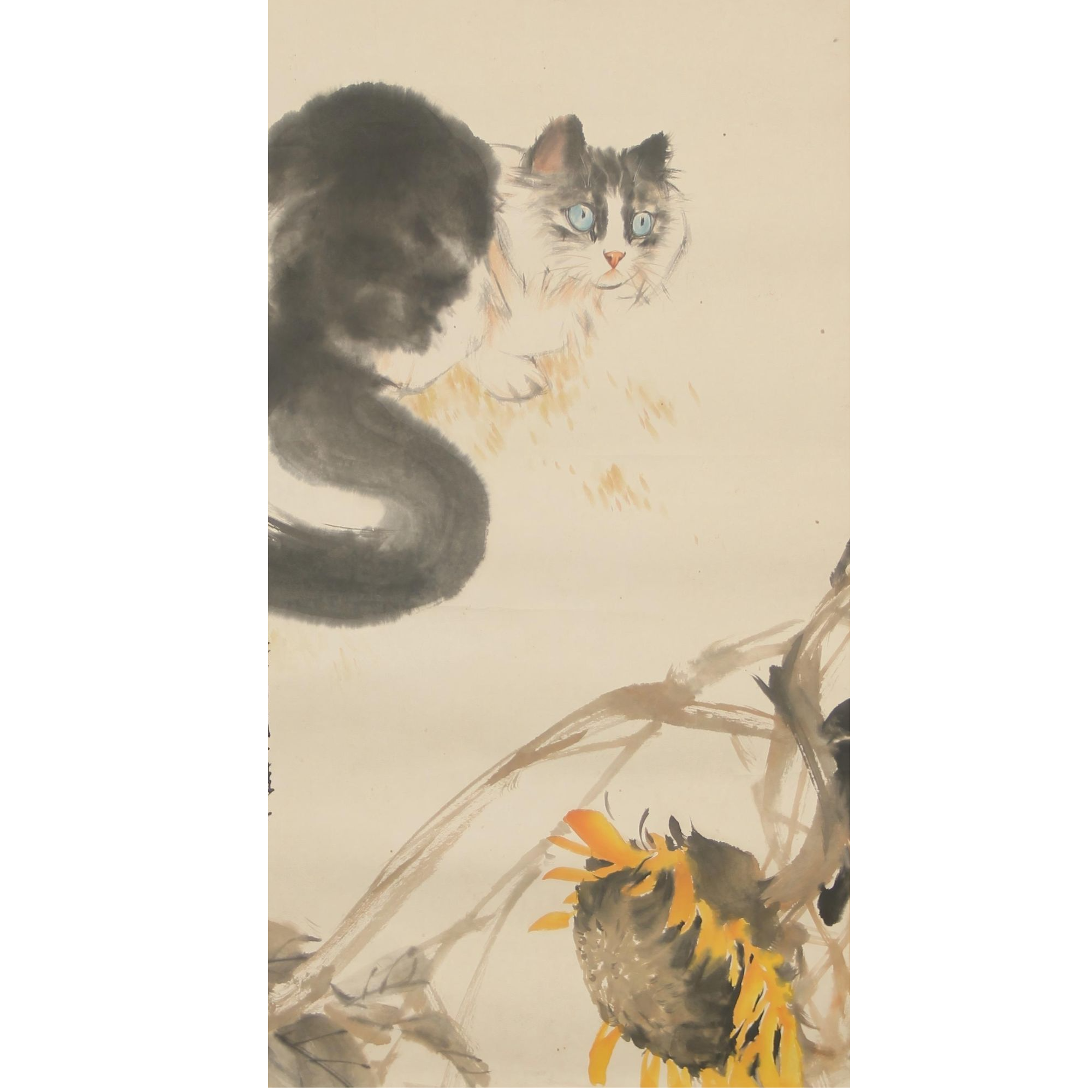 LOT.163 《猫趣》69*45cm 纸本设色镜片