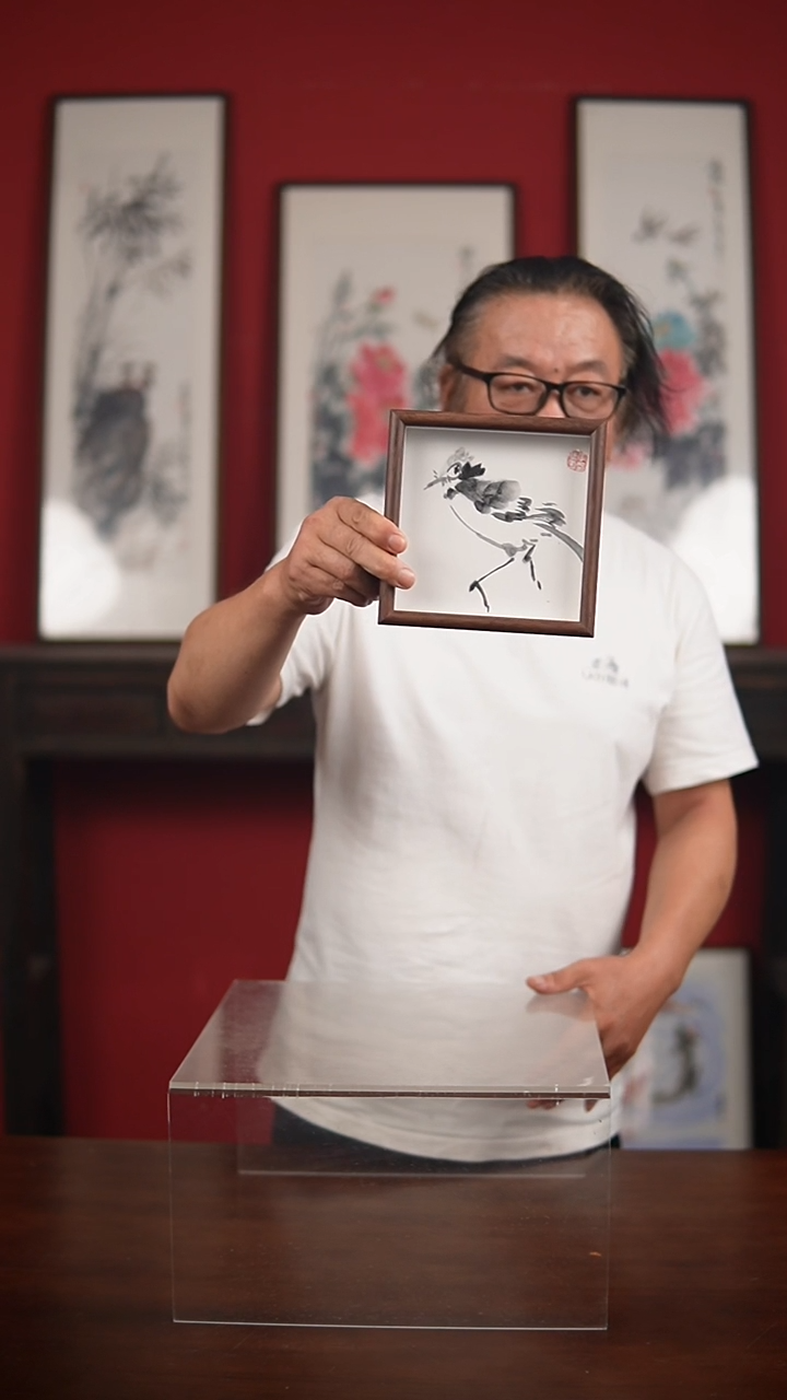 国画手绘-6寸摆台庆云作品
